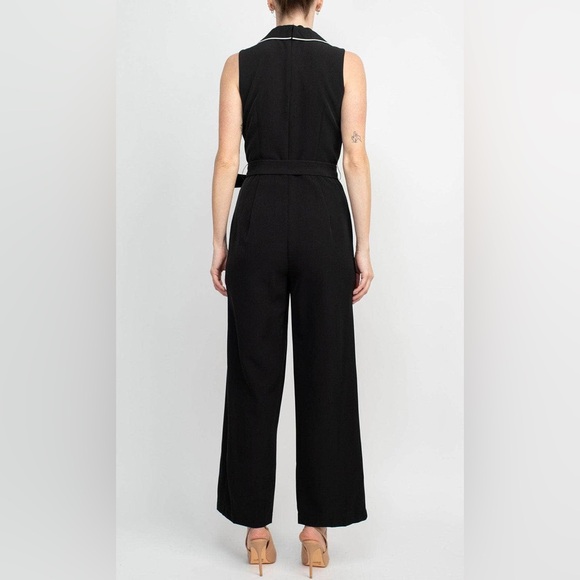 Tahari Collared V-Neck Scuba Jumpsuit - Picture 2 of 13
